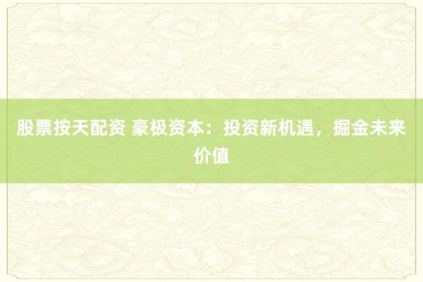 股票按天配资 豪极资本：投资新机遇，掘金未来价值