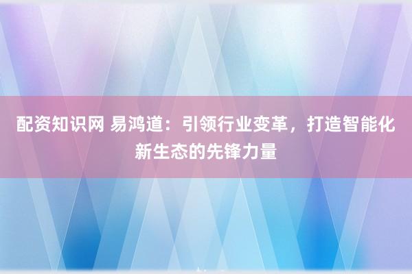 配资知识网 易鸿道：引领行业变革，打造智能化新生态的先锋力量