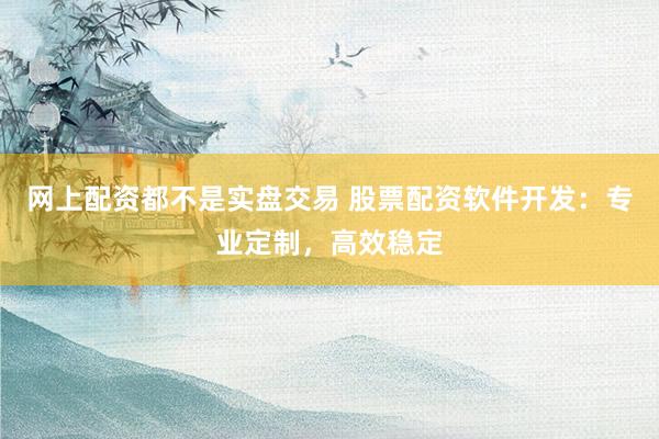 网上配资都不是实盘交易 股票配资软件开发：专业定制，高效稳定