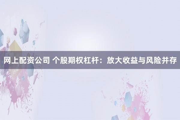 网上配资公司 个股期权杠杆：放大收益与风险并存